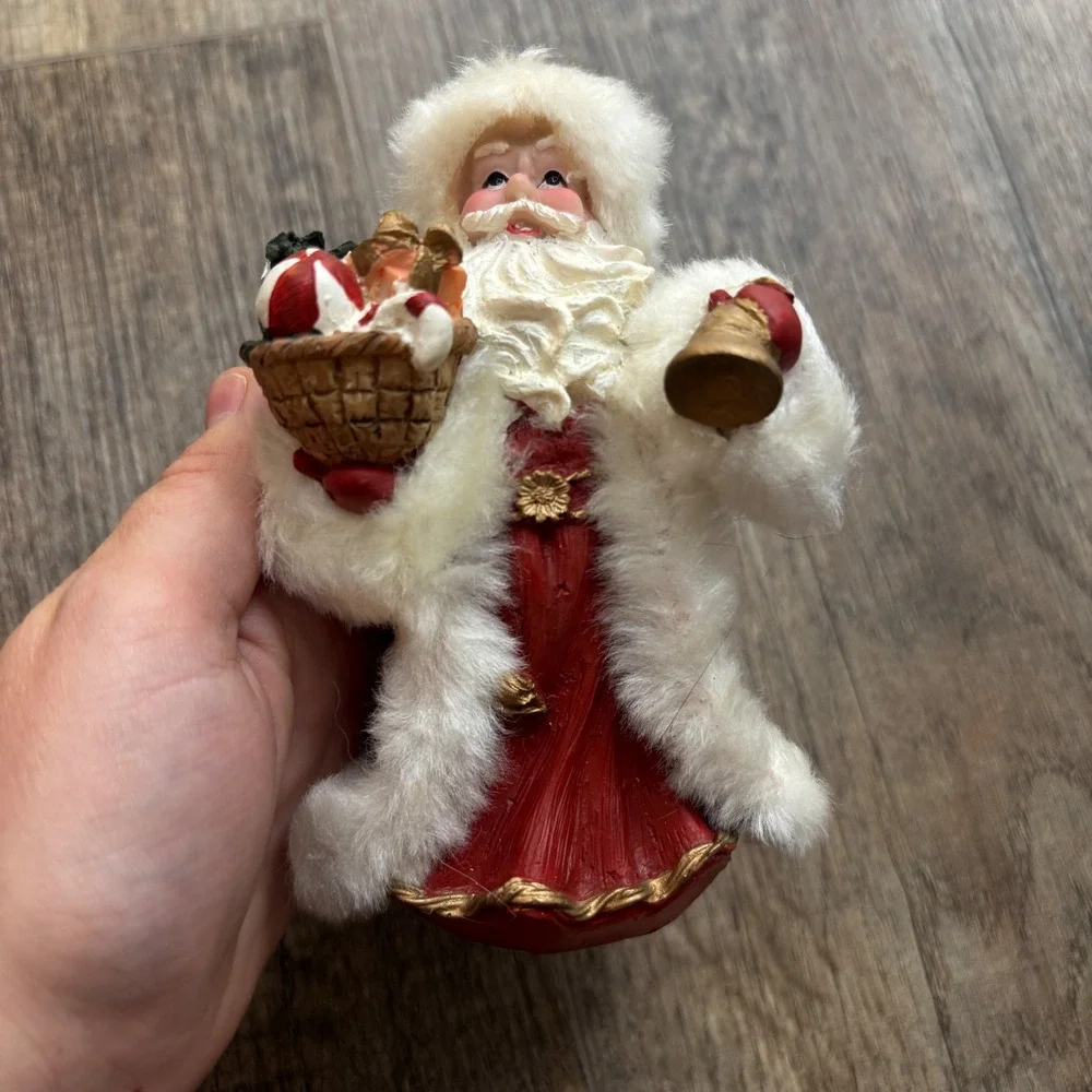 Vintage Santa Claus and Joy Angel Christmas Figurines H's Collection Red Green
